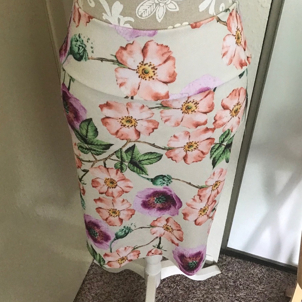 NWT Lularoe Floral Print Cassie Skirt - SMALL